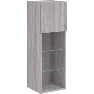 Vidaxl - tv Cabinet with led Lights Grey Sonoma 30.5x30x90 cm Vidaxl - tv Cabinet with led Lights Grey Sonoma 30.5x30x90 cm