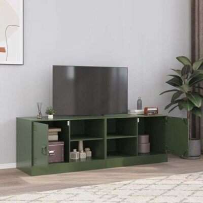 vidaXL 2 pcs Olive Green Steel TV Cabinets - TV Unit vidaXL 2 pcs Olive Green Steel TV Cabinets - TV Unit
