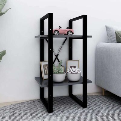 2-Tier Book Cabinet Grey 40x30x70 cm Engineered Wood Vidaxl 2-Tier Book Cabinet Grey 40x30x70 cm Engineered Wood Vidaxl