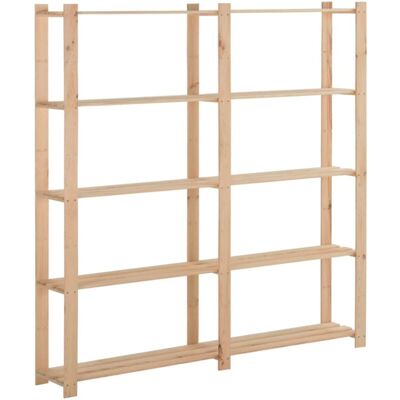 vidaXL Storage Rack 5-Tier Solid Pinewood - Storage Rack vidaXL Storage Rack 5-Tier Solid Pinewood - Storage Rack