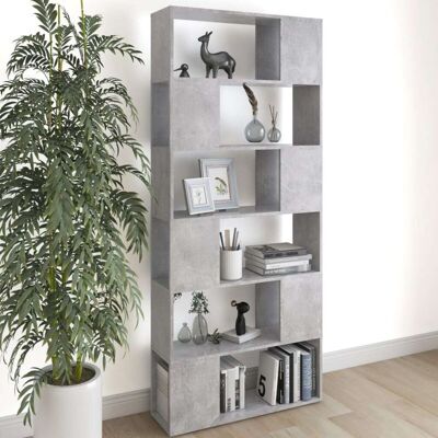 vidaXL Book Cabinet Room Divider Concrete Grey - Room Divider vidaXL Book Cabinet Room Divider Concrete Grey - Room Divider
