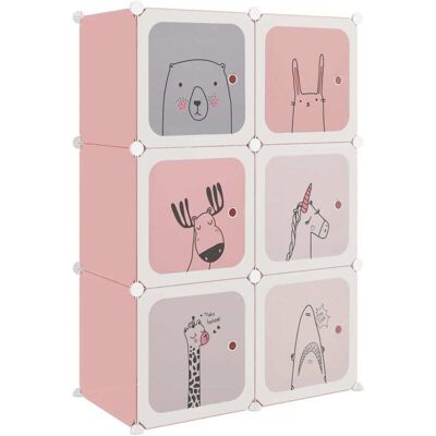 Vidaxl - Cube Storage Cabinet for Kids with 6 Cubes Pink pp Vidaxl - Cube Storage Cabinet for Kids with 6 Cubes Pink pp