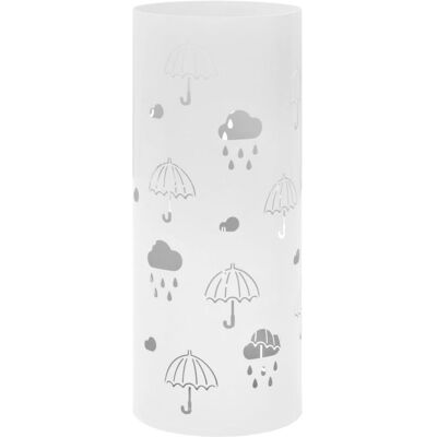 vidaXL Umbrella Stand Steel White - Umbrella Storage Holder Rack vidaXL Umbrella Stand Steel White - Umbrella Storage Holder Rack