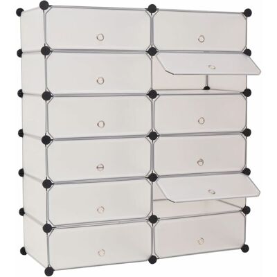 Interlocking Shoe Organiser with 12 Compartments White Vidaxl Interlocking Shoe Organiser with 12 Compartments White Vidaxl