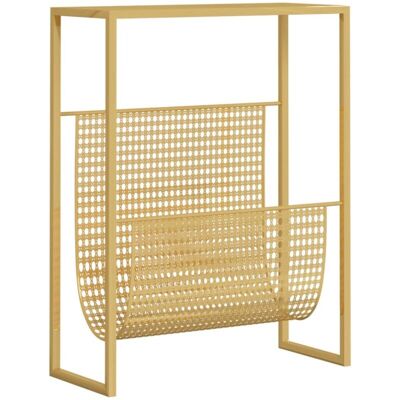 vidaXL Gold Steel Magazine Rack - 35x15x45 cm - Magazine Rack vidaXL Gold Steel Magazine Rack - 35x15x45 cm - Magazine Rack