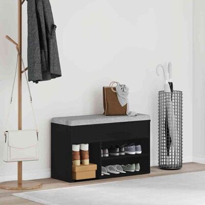 vidaXL Black Oak Storage Bench - Storage Bench vidaXL Black Oak Storage Bench - Storage Bench