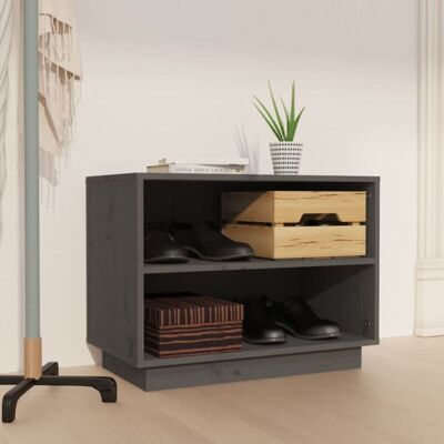 vidaXL Solid Wood Pine Shoe Cabinet - Grey vidaXL Solid Wood Pine Shoe Cabinet - Grey