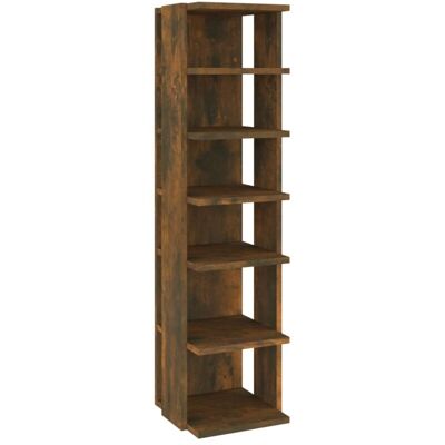 vidaXL Smoked Oak Shoe Cabinet - Space-saving Storage Shelf for Shoes vidaXL Smoked Oak Shoe Cabinet - Space-saving Storage Shelf for Shoes