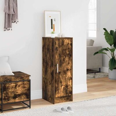 vidaXL Smoked Oak Shoe Cabinet - Engineered Wood Storage Shelf - Shoe Type vidaXL Smoked Oak Shoe Cabinet - Engineered Wood Storage Shelf - Shoe Type