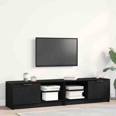 Vidaxl Black Oak TV Cabinet - 80x35x36.5 cm Modern Furniture Vidaxl Black Oak TV Cabinet - 80x35x36.5 cm Modern Furniture
