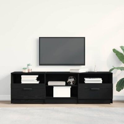 vidaXL Black Oak TV Cabinet - Modern, Versatile Storage Furniture vidaXL Black Oak TV Cabinet - Modern, Versatile Storage Furniture