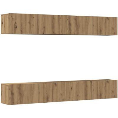 vidaXL Wall Mounted TV Cabinets 4 pcs Artisan Oak - TV Cabinet vidaXL Wall Mounted TV Cabinets 4 pcs Artisan Oak - TV Cabinet