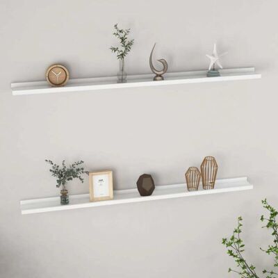vidaXL White Wall Shelves 115x9x3 cm - Wall Shelves vidaXL White Wall Shelves 115x9x3 cm - Wall Shelves