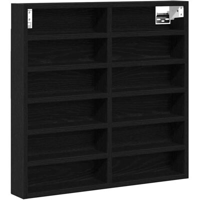 Display Cabinet Black oak 60 x 8.5 x 58 cm Engineered wood Vidaxl Display Cabinet Black oak 60 x 8.5 x 58 cm Engineered wood Vidaxl
