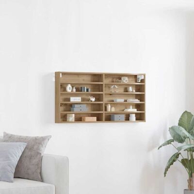 Vidaxl Rustic Oak Wall-mounted Display Cabinet - Wall-mounted Display Cabinet Vidaxl Rustic Oak Wall-mounted Display Cabinet - Wall-mounted Display Cabinet