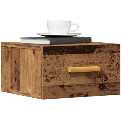 Wall-mounted Bedside Cabinets 2 pcs Old Wood 35x35x20 cm Vidaxl Wall-mounted Bedside Cabinets 2 pcs Old Wood 35x35x20 cm Vidaxl