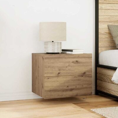 vidaXL Solid Oak Nightstand Artisan Brown - Nightstand vidaXL Solid Oak Nightstand Artisan Brown - Nightstand