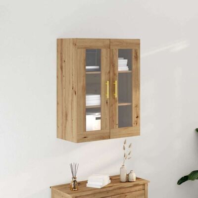 vidaXL Wall-Mounted Oak Glass Door Sideboard - Sideboard vidaXL Wall-Mounted Oak Glass Door Sideboard - Sideboard