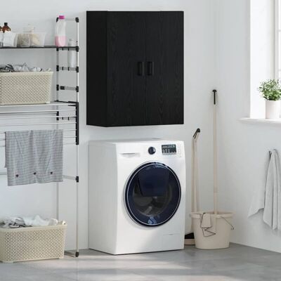 Wall Mounted Cabinet Black 69.5 x 34 x 90 cm Engineered wood Vidaxl Wall Mounted Cabinet Black 69.5 x 34 x 90 cm Engineered wood Vidaxl