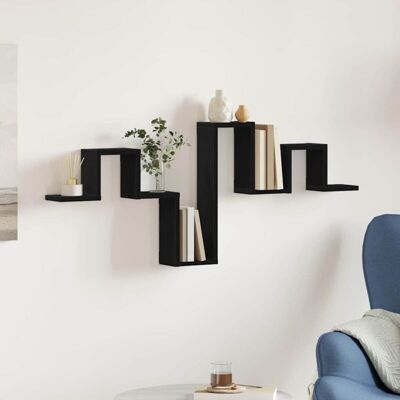 VIDAXL - Wall Shelf in Black Oak 104.5x10x43 cm - Wall Shelf VIDAXL - Wall Shelf in Black Oak 104.5x10x43 cm - Wall Shelf