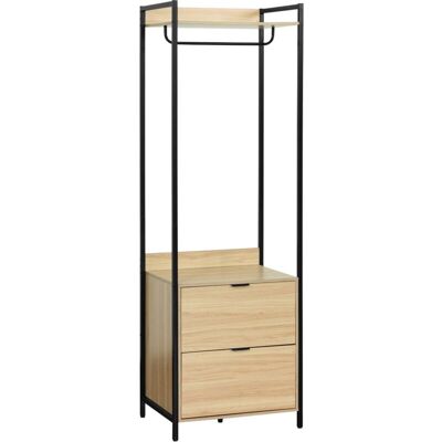 SWEEEK Wardrobe module with 2 drawers and 1 shelf Black 60x48x190 cm - Clever SWEEEK Wardrobe module with 2 drawers and 1 shelf Black 60x48x190 cm - Clever