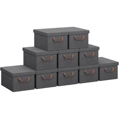 Woltu 10x Storage Boxes with Lid - 38x27x20cm Gray Woltu 10x Storage Boxes with Lid - 38x27x20cm Gray