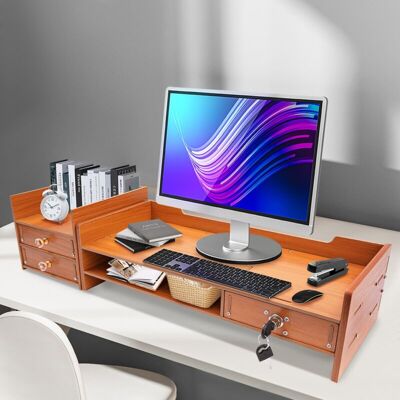 SANBOUSI Wooden Desk Organizer with Drawers Office Supplies Computer Desktop Tabletop SANBOUSI Wooden Desk Organizer with Drawers Office Supplies Computer Desktop Tabletop