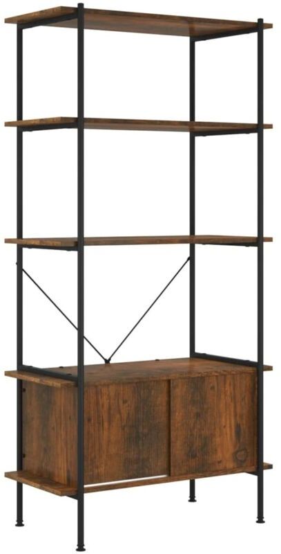 5-Tier Shelving Unit with Cabinet 80x40x163 cm Steel and Engineered Wood Vidaxl