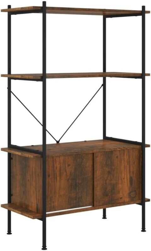 4-Tier Shelving Unit with Cabinet 80x40x130 cm Steel and Engineered Wood Vidaxl