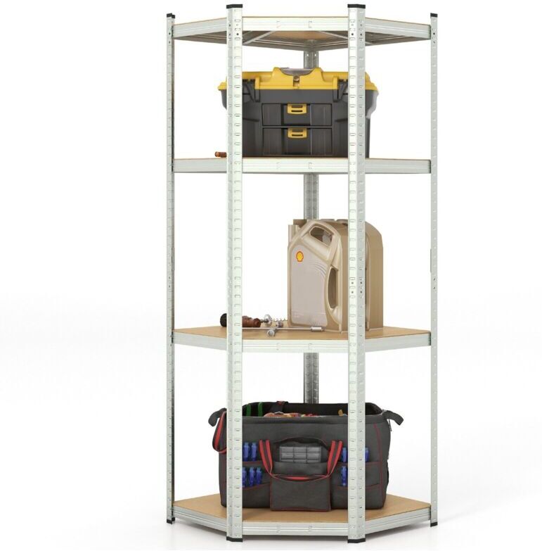 Costway - 4-Tier Corner Shelving Unit Adjustable Garage Storage Utility Rack