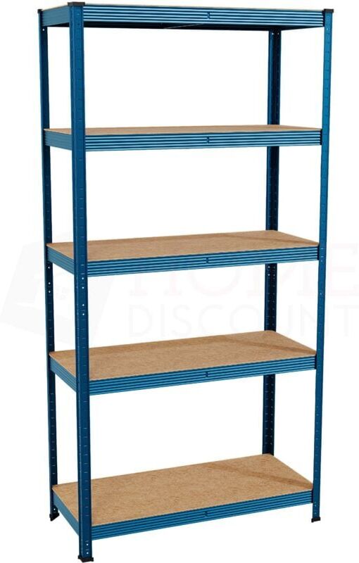 Home Discount - 5 Tier Garage Shelving Unit Heavy Duty Storage Racking Shelf Boltless Rack, Blue
