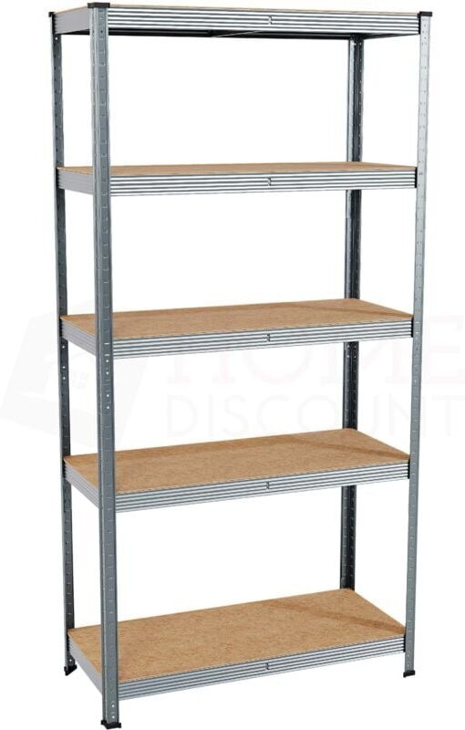 Home Discount - 5 Tier Garage Shelving Unit Large Heavy Duty Storage Racking Shelf Boltless Rack, Galvanised