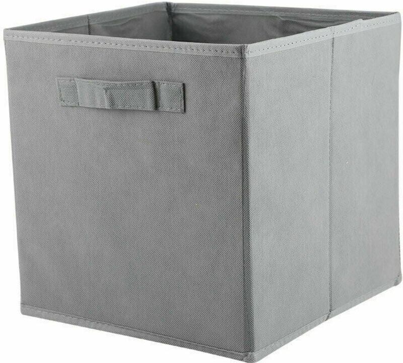 Ainpecca - 4PCS Foldable Storage Boxes Square Canvas Storage Collapsible Box Fabric Cubes(4PCS,LIGHT grey)
