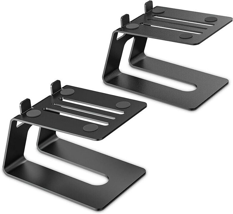 Alwaysh - Pack Desktop Audio Stand, Desk Storage Rack, Studio Monitor Riser, Studio Monitor Stand, for Bookshelf, Laptop and Speaker