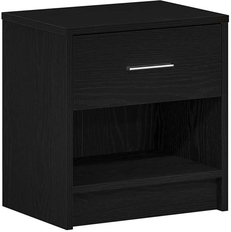 Bedside Cabinet with Drawer Black 39x28x41 cm Vidaxl