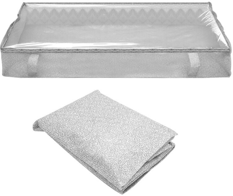 TLILY Foldable Under Bed Bags Large Storage Boxes Thick Breathable Underbed Clothes Zippered Organizer