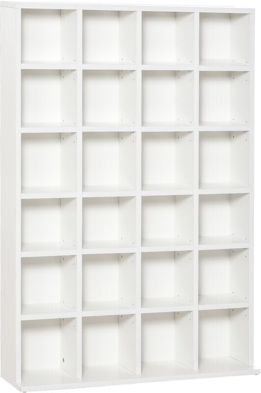 Homcom - cd dvd Media Storage Shelves Display Shelf Racks Wooden Frame White