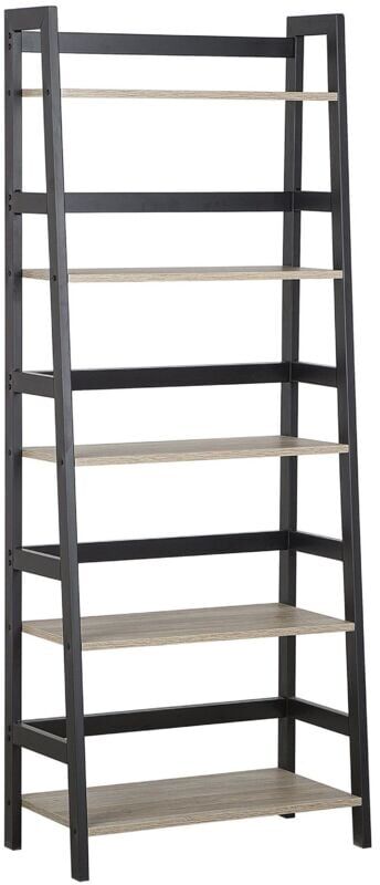 Beliani - Modern Ladder Bookcase 5 Tier Shelf Storage Unit Light Wood Finish Croydon