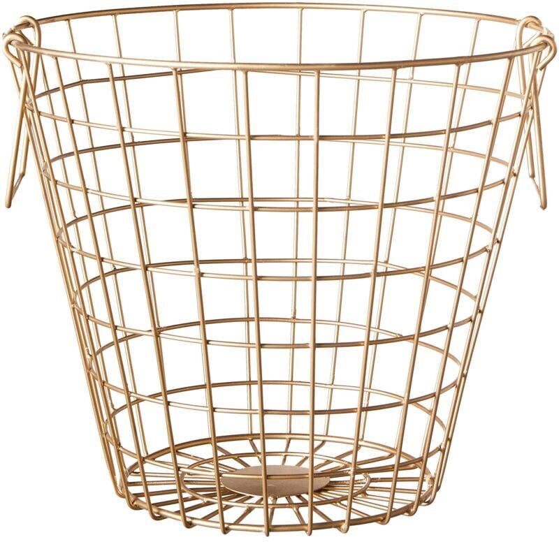 Beliani - Modern Glamour Wire Basket with Handles Storage Accessory Metal Gold Nitma
