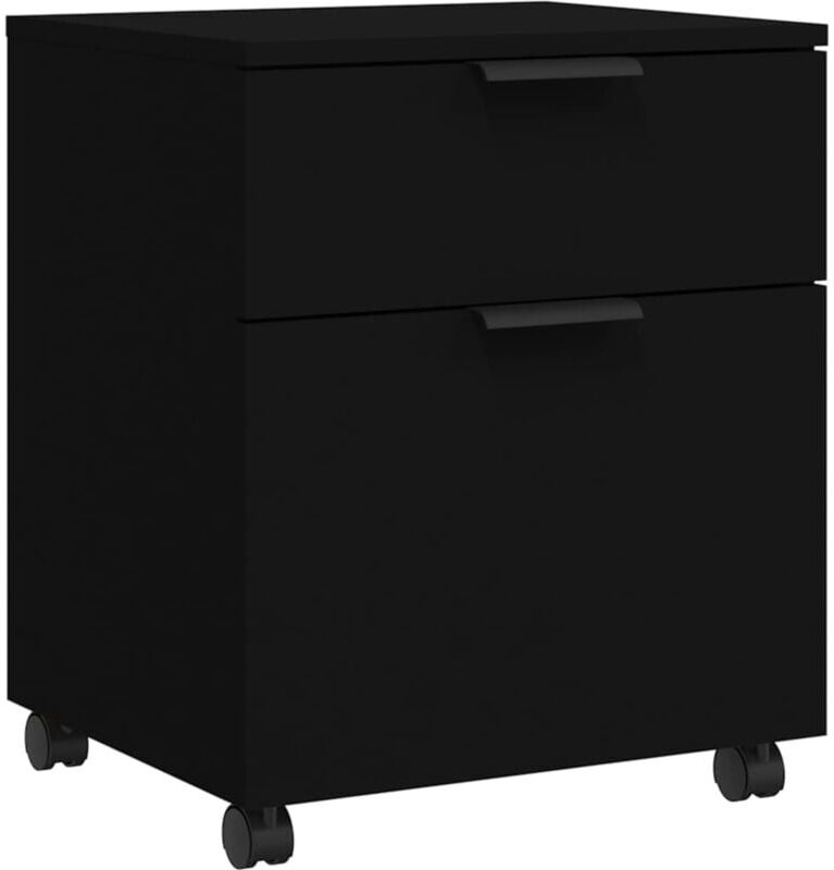 Vidaxl - Mobile File Cabinet with Wheels Black 45x38x54cm Engineered Wood