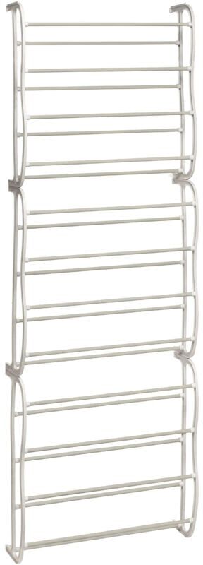 Premier Housewares - Interiors By Premier Stylish Over Door Cream 12 Tier Shoe Rack, Spacious Shoe Drawer Organizer For Bedroom, Sleek Storage Rack