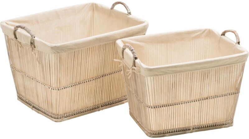 Premier Housewares Rustic White Washed Storage Baskets - Set of 2