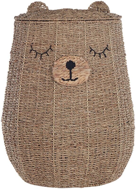 Beliani - Seagrass Wicker Bear Basket Hamper Natural Woven Accessory Fulan