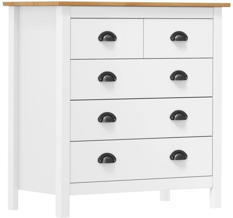 BONNEVIE Sideboard Cupboar,Buffet,Kitchen Storage Cabinet Hill White 79x40x80 cm Solid Pine Wood VSVS29370