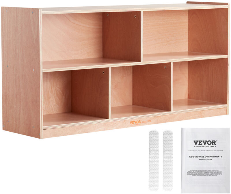 Mophorn - vevor Cubby Mobile Tray Storage Cabinet, 5-Compartment Cubby Storage Shelf, Cubby Storage Cabinet 2-shelf, Classroom Cubbies, Classroom