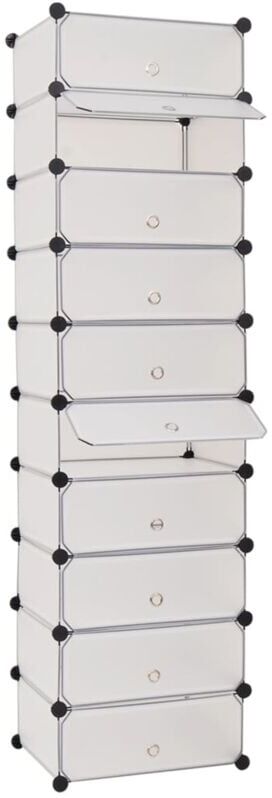 Interlocking Shoe Organiser with 10 Compartments White Vidaxl