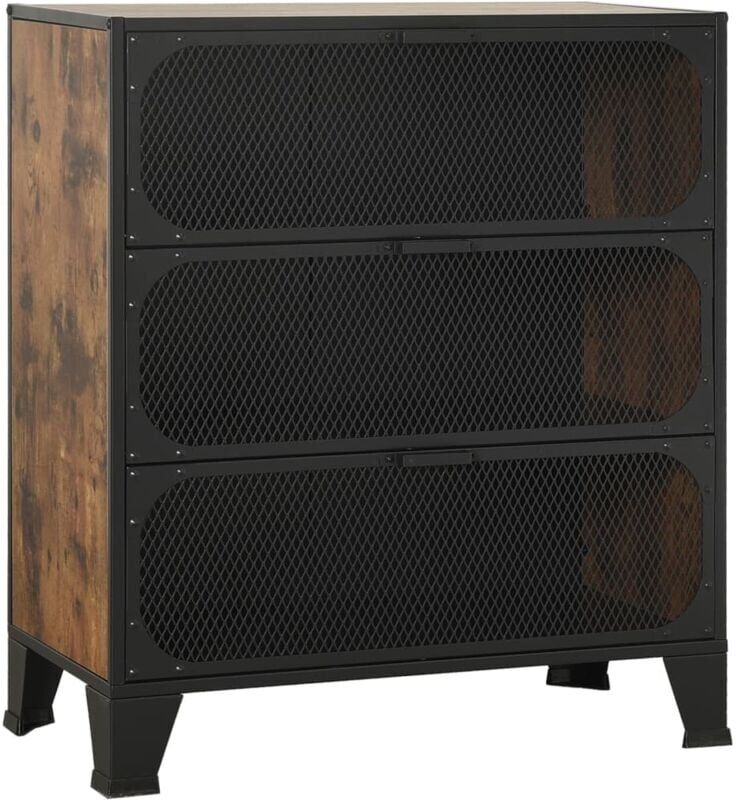 Storage Cabinet Rustic Brown 72x36x82 cm Metal and mdf Vidaxl
