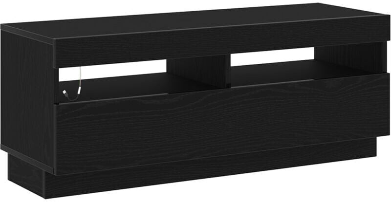 Vidaxl - tv Stand with led Lights - Black Oak, 100x35x40 cm, Made of Engineered Wood
