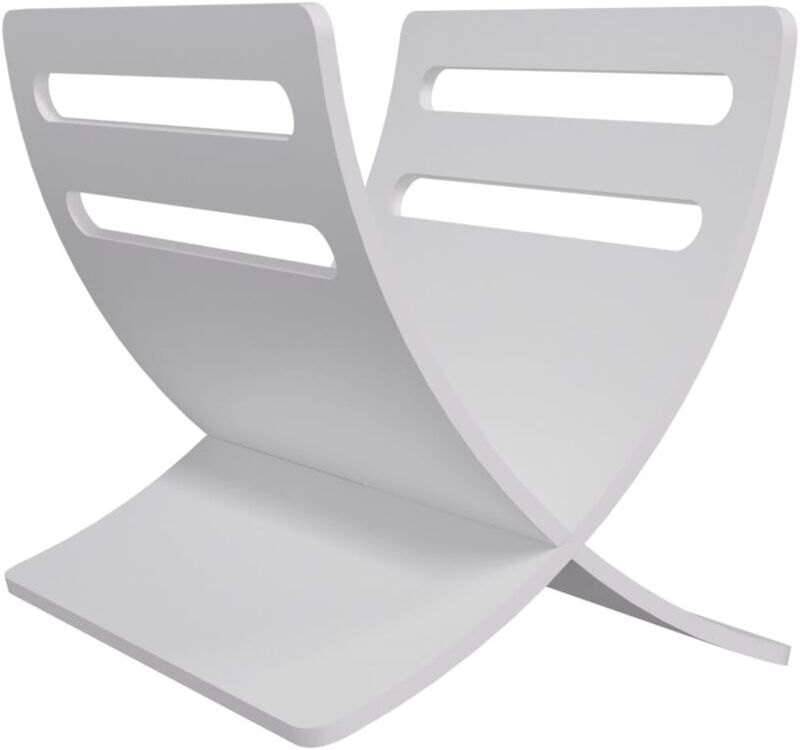 Wooden Magazine Rack Floor Standing White Vidaxl