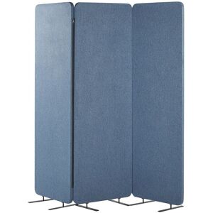 BELIANI 3 Panels Privacy Screen Room Divider Folding Office Partition Blue Standi - Blue